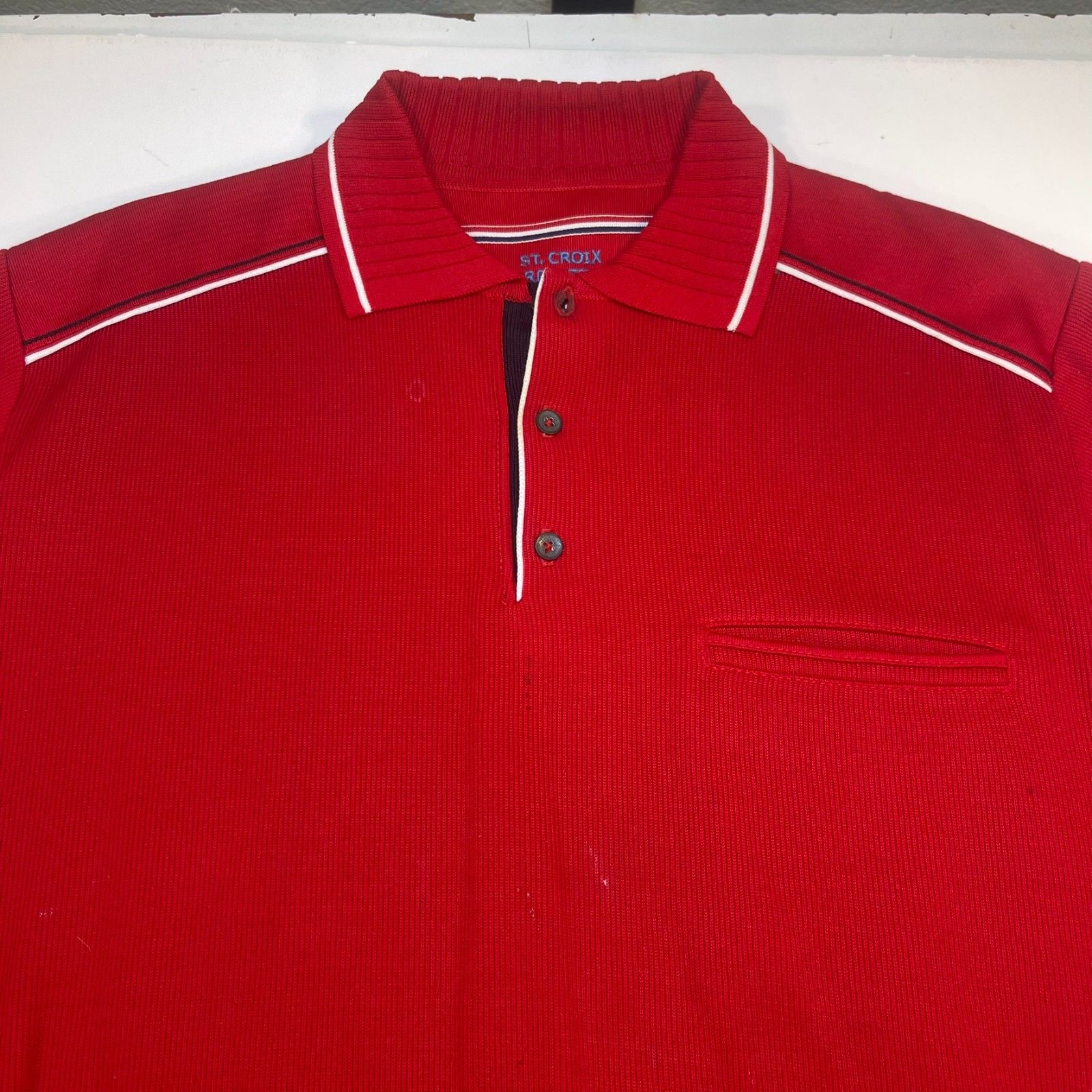 St Croix Regatta Vintage Sailing Sweater Sz Mens M Red